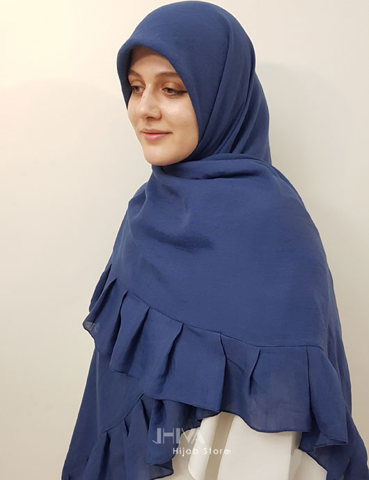 روسری وال اسلپ چیندار سرمه ای