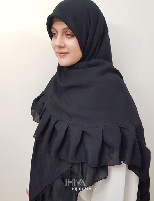 روسری وال اسلپ چیندار مشکی