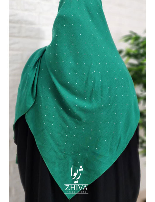 روسری نخی نگين پراكنده سبز 2