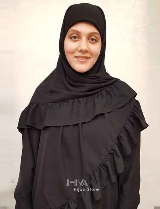 روسری کش دار مریم چین دار مشکی
