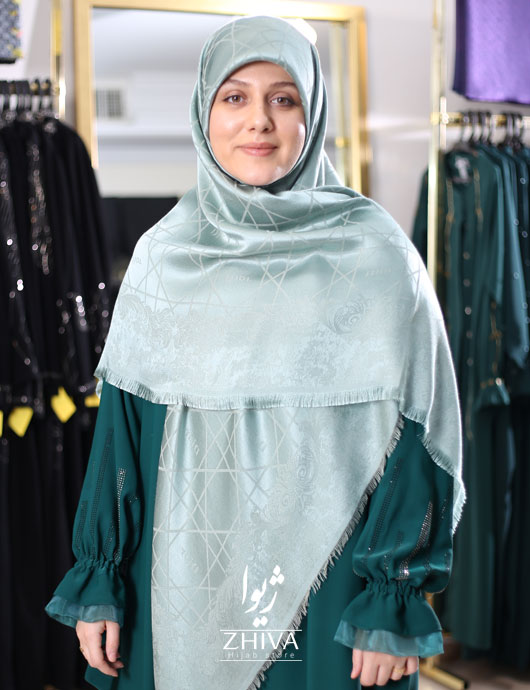 روسری ديور لمه آبی آسمانی