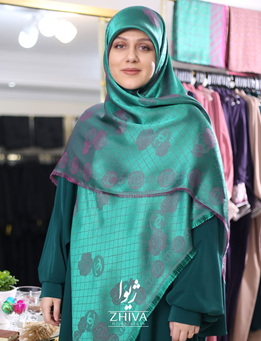 روسری شنل لمه سبزآبی