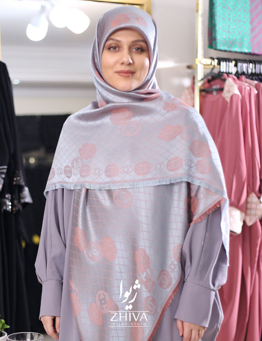 روسری شنل لمه طوسی