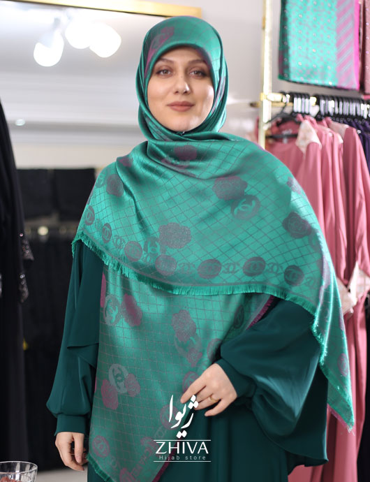 روسری شنل لمه سبزآبی