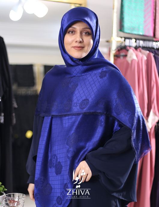 روسری شنل لمه آبی
