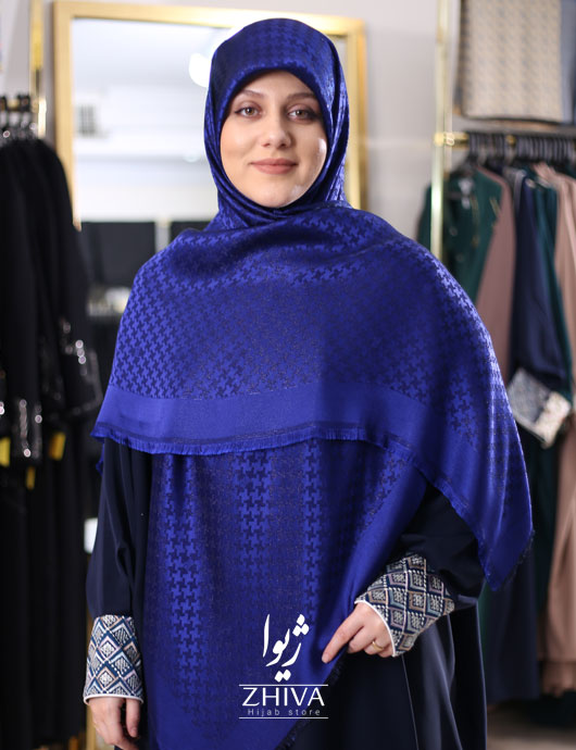 روسری لمه پيچازی آبی 1