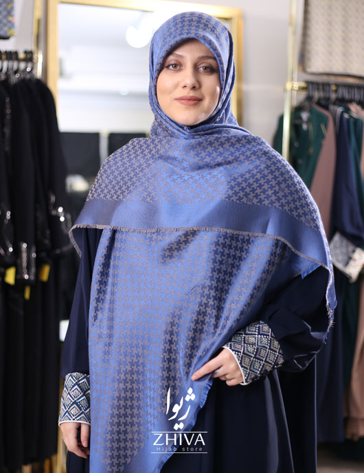روسری لمه پيچازی آبی