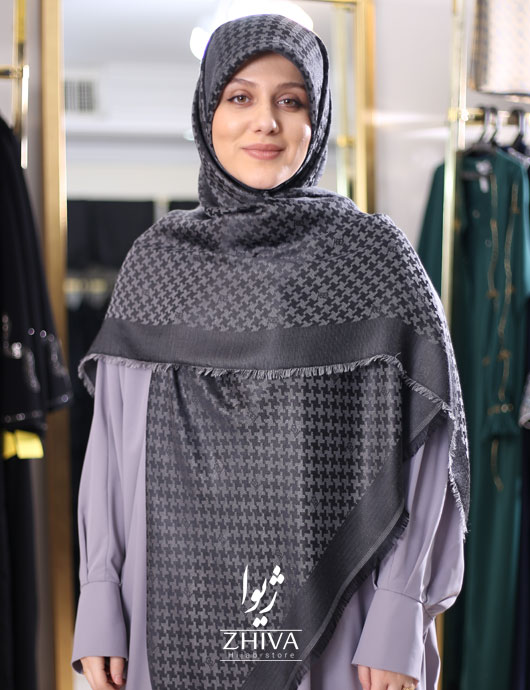 روسری لمه پيچازی خاكستری