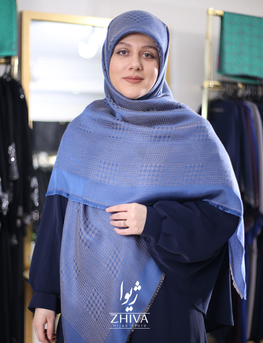 روسری لمه پيچازی آبی