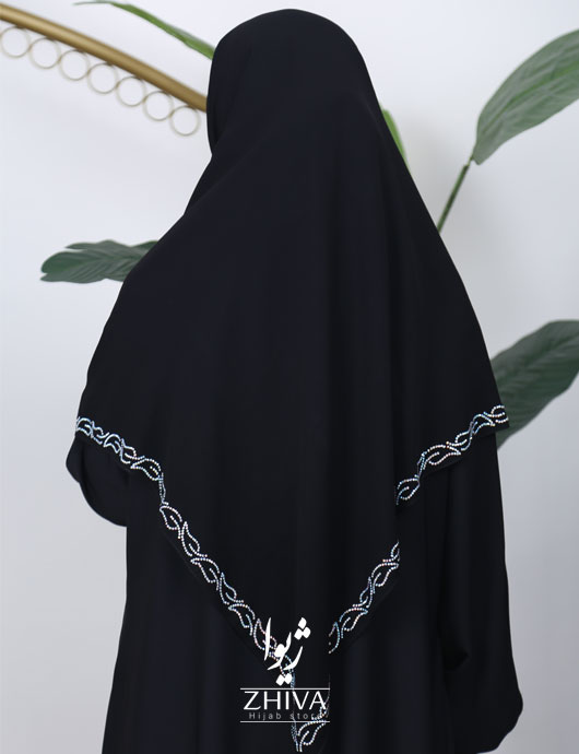 روسری حرير نگين كوبی گلبرگ
