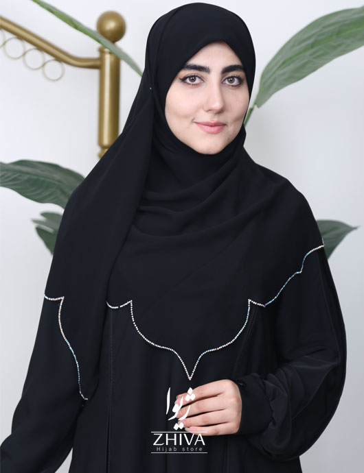 روسری حرير نگين كوبی خطی 2