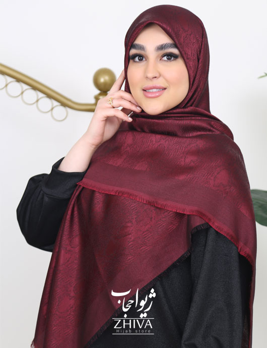 روسری لمه پوست ماری زرشكی