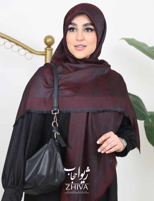 روسری لمه پوست ماری زرشكی