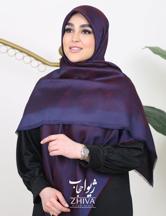روسری لمه پوست ماری بنفش