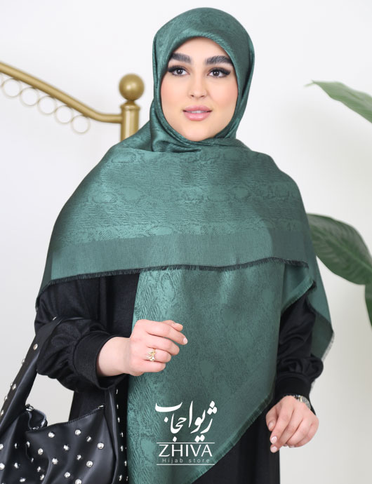 روسری لمه پوست ماری سبز