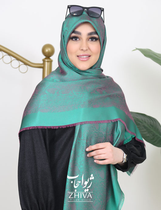 روسری لمه پوست ماری سبز