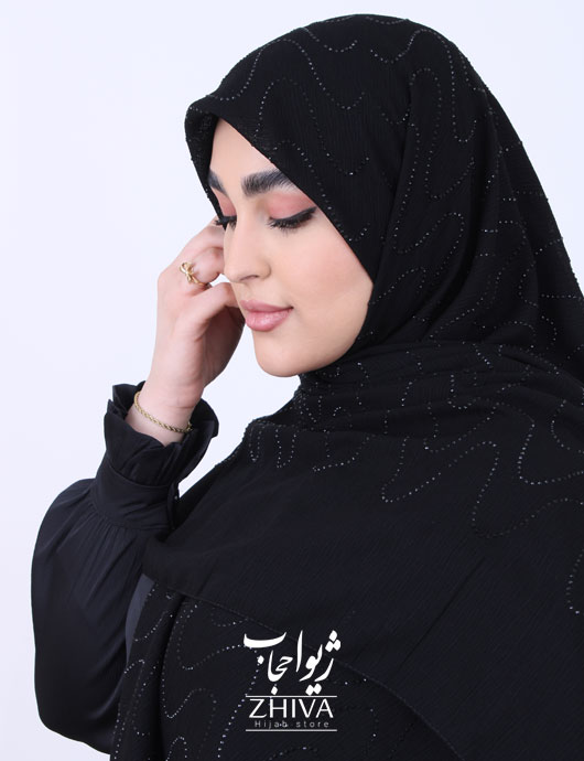 روسری مشكی نگين دار