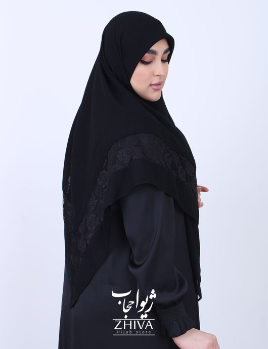 روسری مشكی حاشيه تور