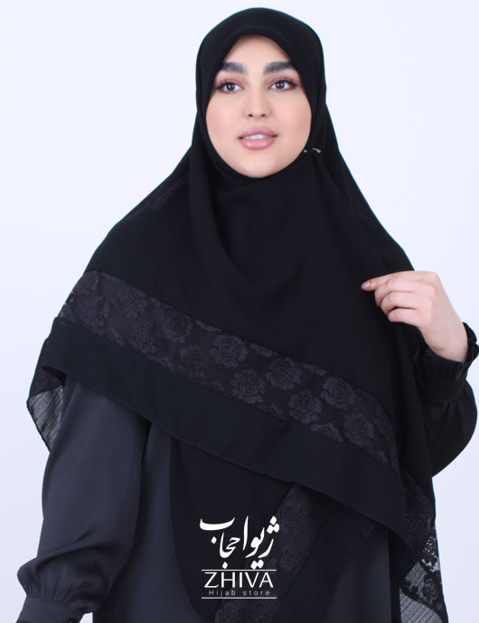 روسری مشكی حاشيه تور