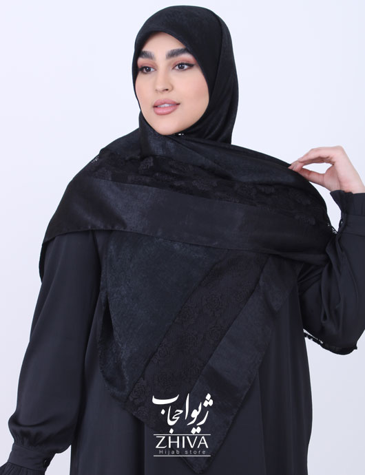 روسری مشكی حاشيه تور