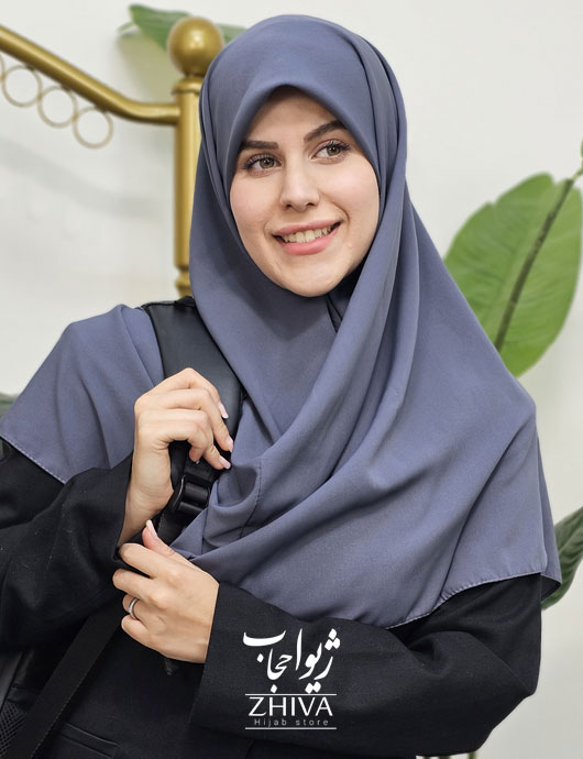 مقنعه قواره بزرگ كرپ نوك مدادی