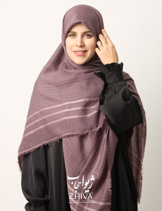 روسری نخ لینن دور ريش قواره 140 كد 8